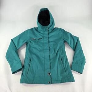 Ride Snowboard Ski Snow Jacket Coat Size Small Women’s Green Hoodie Ski Winter